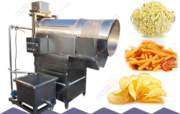Continuous Type Snacks Seasoning Machine for Popcorn Commercial Use