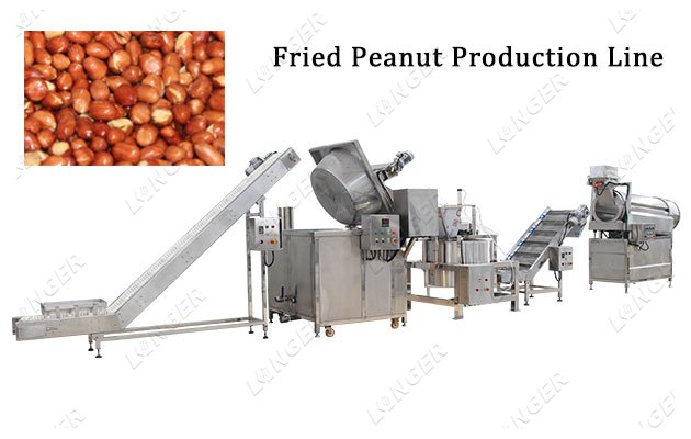 300 KG/H Fried Peanut Production Line Frying Machine